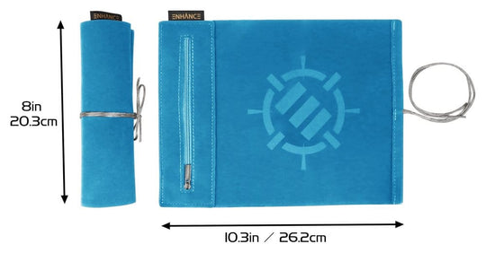 Enhance Tabletop-Zubehör Roll on a Scroll Würfel und Würfelmatte Blau