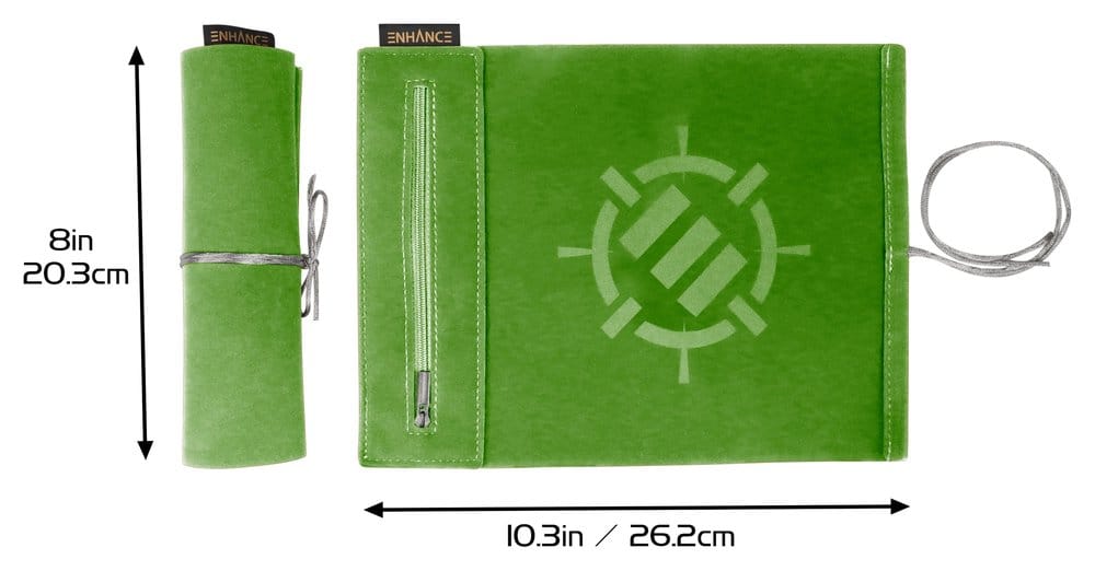 Enhance Tabletop-Zubehör Roll on a Scroll Würfel und Würfelmatte Grün