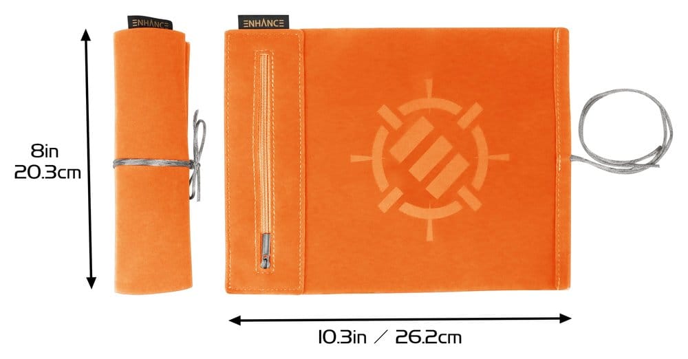 Enhance Tabletop-Zubehör Roll on a Scroll Würfel und Würfelmatte Orange