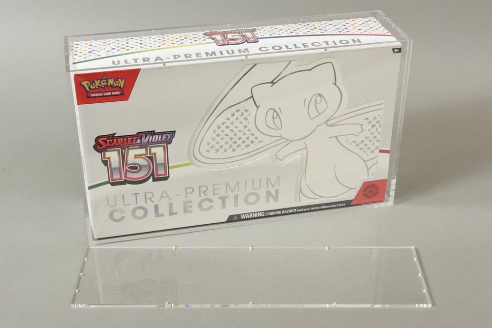 Evoretro Acryl Display Case für Pokemon 151 UPC Box und Mega Charizard X UPC Box 23 x 39 cm