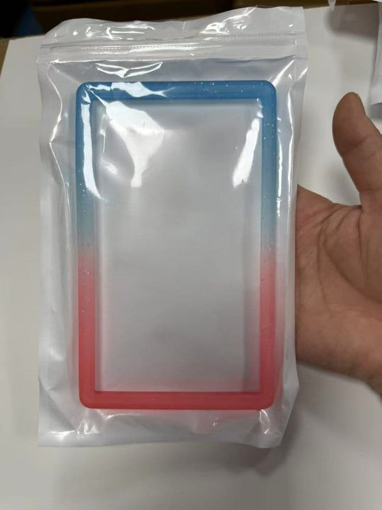 Evoretro Bumper für PSA gegradete Karten-Slab Gradient Blue-Pink Glitter