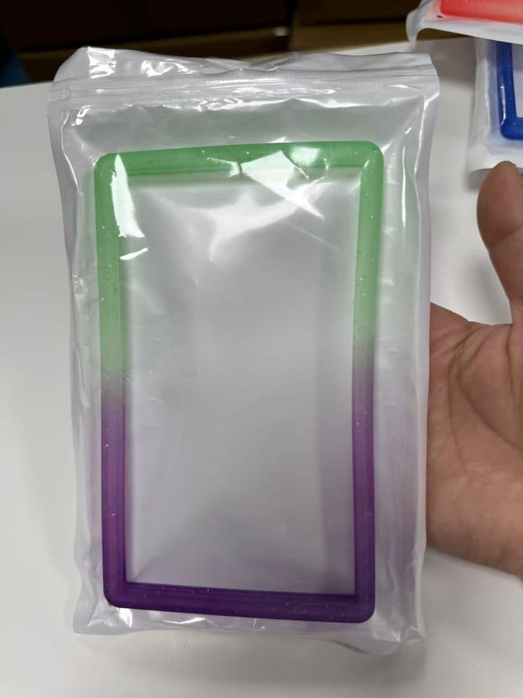 Evoretro Bumper für PSA gegradete Karten-Slab Gradient Green-Purple Glitter