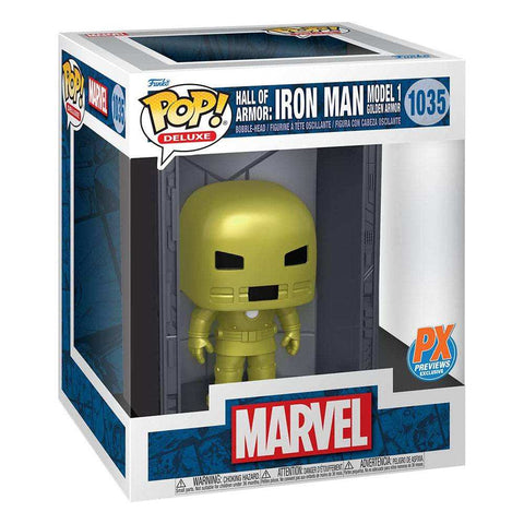 Marvel POP! Deluxe Vinyl Figur Hall of Armor Iron Man Model 1 PX Exclusive 9 cm