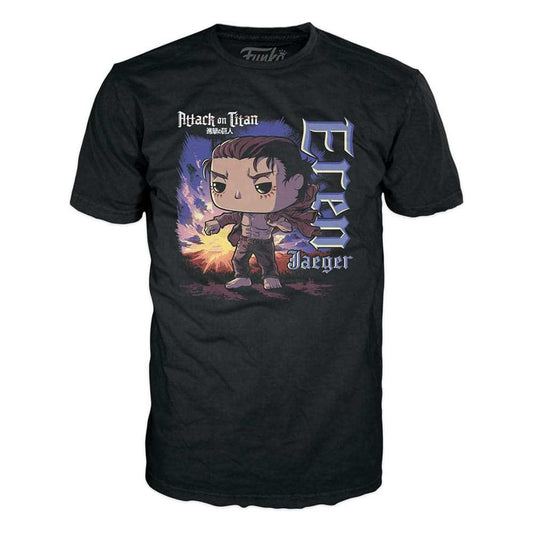 Attack on Titan POP! & Tee Vinyl Figur & T-Shirt Set Eren w/ marks Größe S