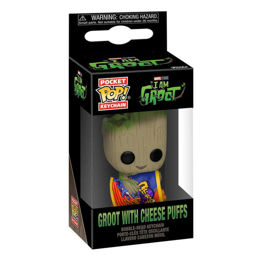 Ich bin Groot POP! Vinyl Schlüsselanhänger 4 cm Groot w/ Cheese Puffs Display (12)