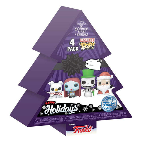 Nightmare before Christmas Pocket POP! Vinyl Figuren 4er-Pack Tree Holiday 4 cm