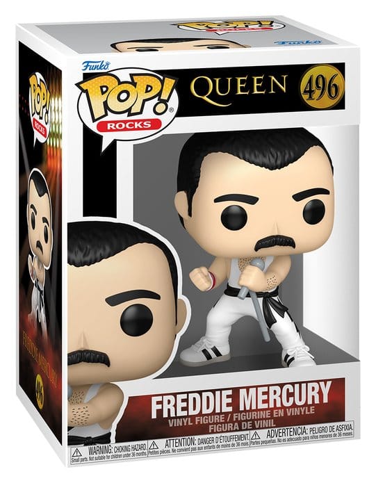 Queen POP! Rocks Vinyl Figur Freddie Mercury (white singlet) 9 cm