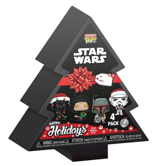 Star Wars Holiday 2024 Pocket POP! Vinyl Schlüsselanhänger 4er-Pack Tree Holiday Box 4 cm