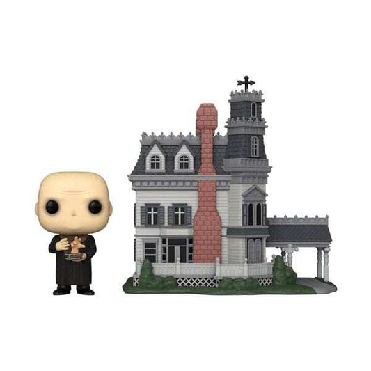 The Addams Family POP! Town Vinyl Figur Addams Home w/Uncle Fester 9 cm - Beschädigte Verpackung