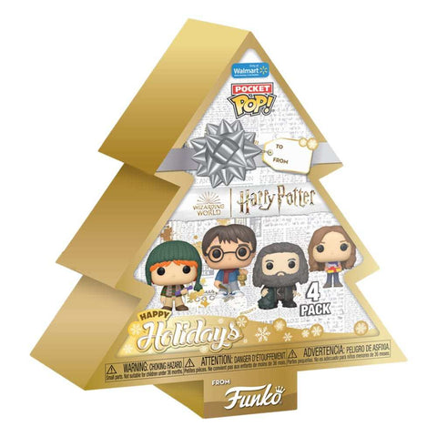 Harry Potter Holiday 2024 Pocket POP! Vinyl Schlüsselanhänger 4er-Pack Tree Holiday Box 4 cm