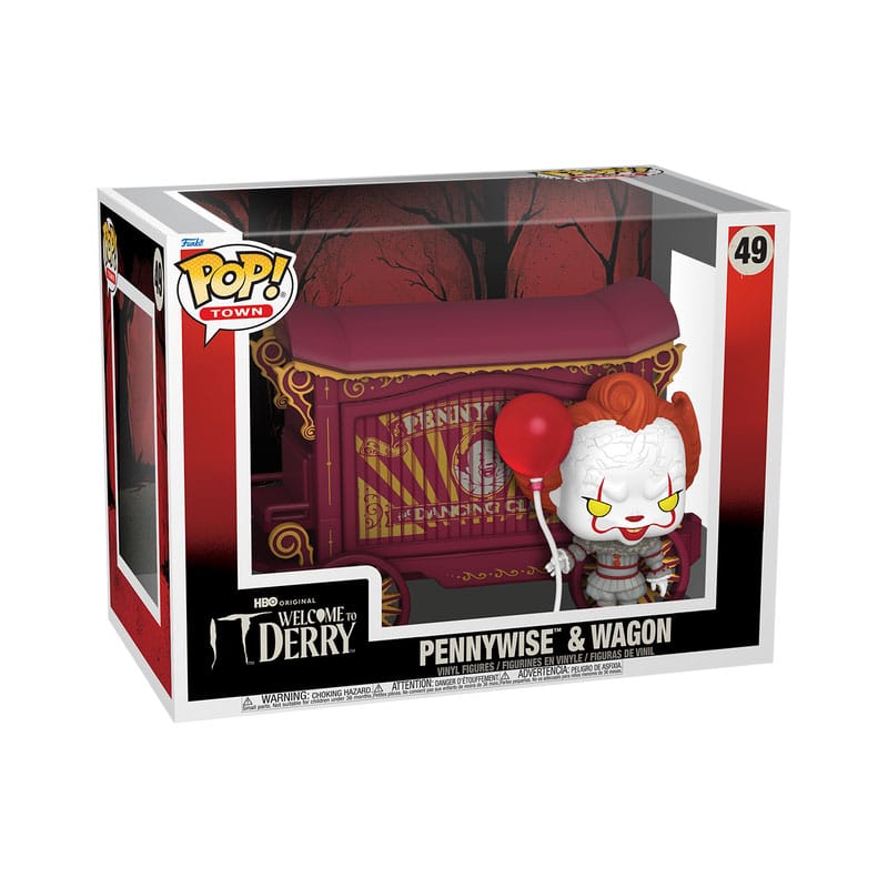 It-Welcome to Derry POP! Town Vinyl Figur Pennywise & Wagon 9 cm