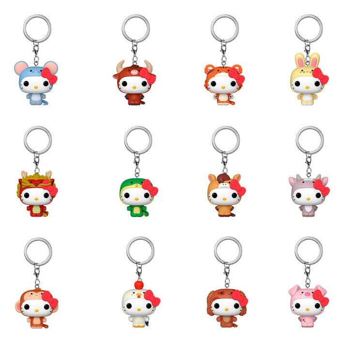 Hello Kitty Mystery Pocket POP! Vinyl Schlüsselanhänger 4 cm Animals Blind Box Display (12)