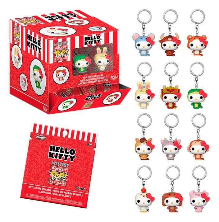Hello Kitty Mystery Pocket POP! Vinyl Schlüsselanhänger 4 cm Animals Blind Box Display (12)