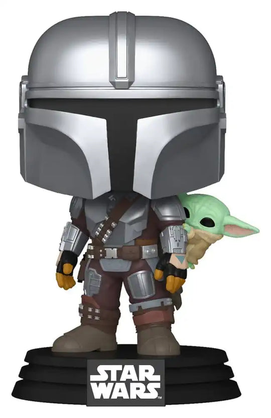 Star Wars: The Mandalorian and Grogu POP! Vinyl Wackelkopf-Figur The Mandalorian with Grogu 9 cm