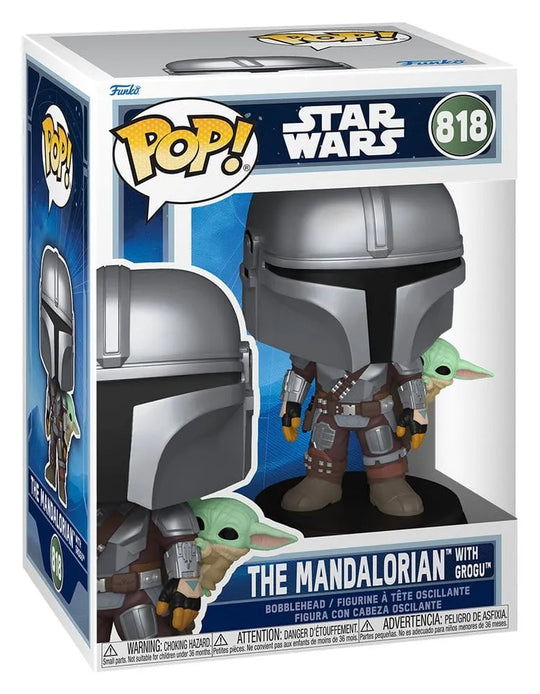 Star Wars: The Mandalorian and Grogu POP! Vinyl Wackelkopf-Figur The Mandalorian with Grogu 9 cm