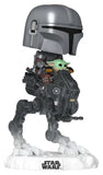 Star Wars: The Mandalorian and Grogu POP! Rides Deluxe Vinyl Wackelkopf-Figur The Mandalorian with Grogu in Imperial Remnant AT-RT 9 cm