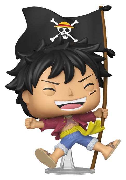 One Piece POP! Vinyl Animation Figur Luffy w/Flag 9 cm