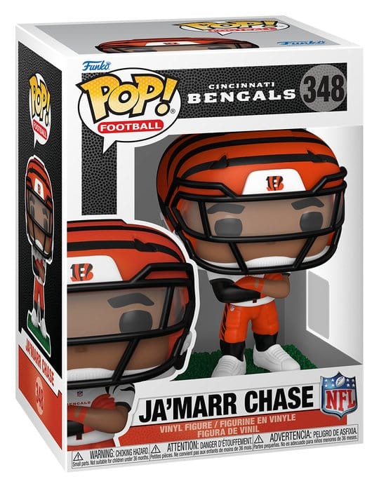 NFL POP! Vinyl Figur : Bengals- Ja'Marr Chase (clear visor) 9 cm