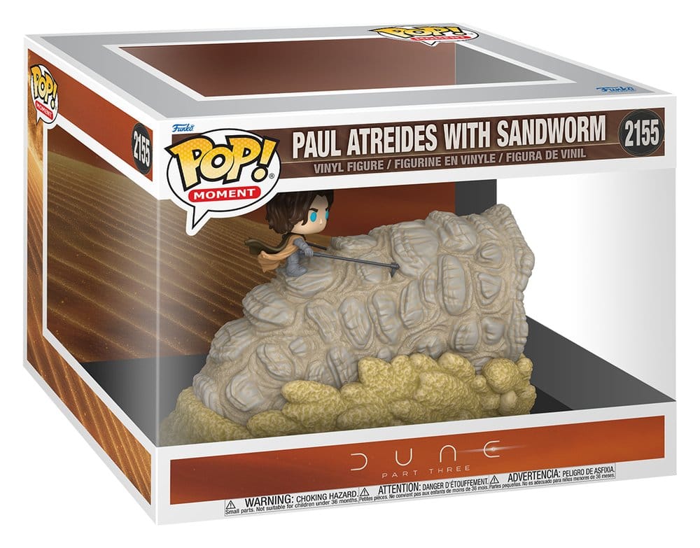 Dune: Part Three POP! Moment Vinyl Figuren Paul Atreides with Sandworm 9 cm