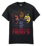 Five Nights at Freddy’s T-Shirt 4 Heads Black Größe M