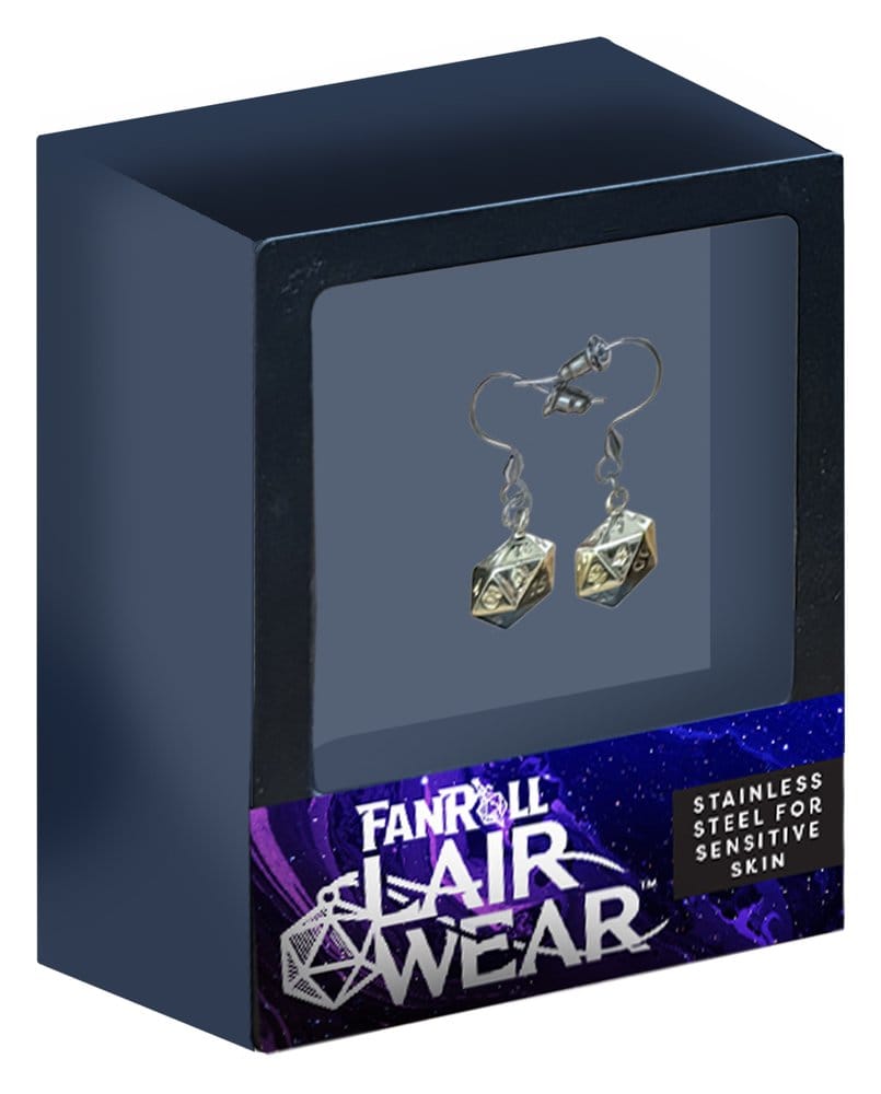 Lair Wear Würfel-Ohrringe D20 Gold Metal