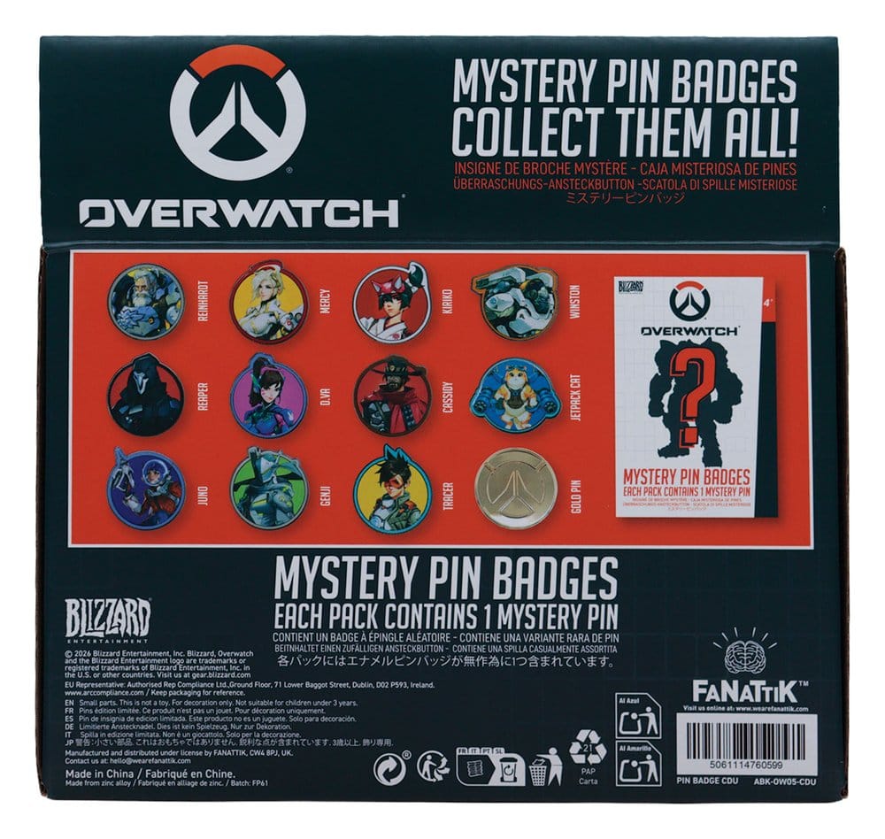 Overwatch Mystery Ansteck-Pins Blind Box Sortiment (12)