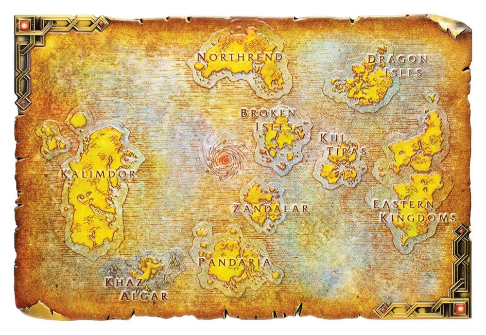 World of Warcraft Replik Metal Map of Azeroth Limited Edition 12 x 18 cm