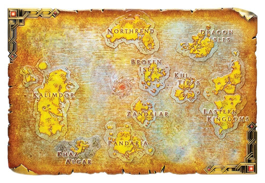 World of Warcraft Replik Metal Map of Azeroth Limited Edition 12 x 18 cm