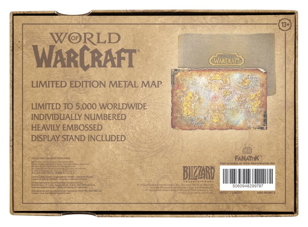World of Warcraft Replik Metal Map of Azeroth Limited Edition 12 x 18 cm