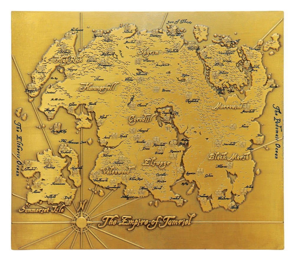 The Elder Scrolls Replik Metal Map of Tamriel Limited Edition 15 x 13 cm