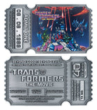 Transformers Replik The Movie 40th Anniversary Movie Ticket Limited Edition 9 x 16 cm