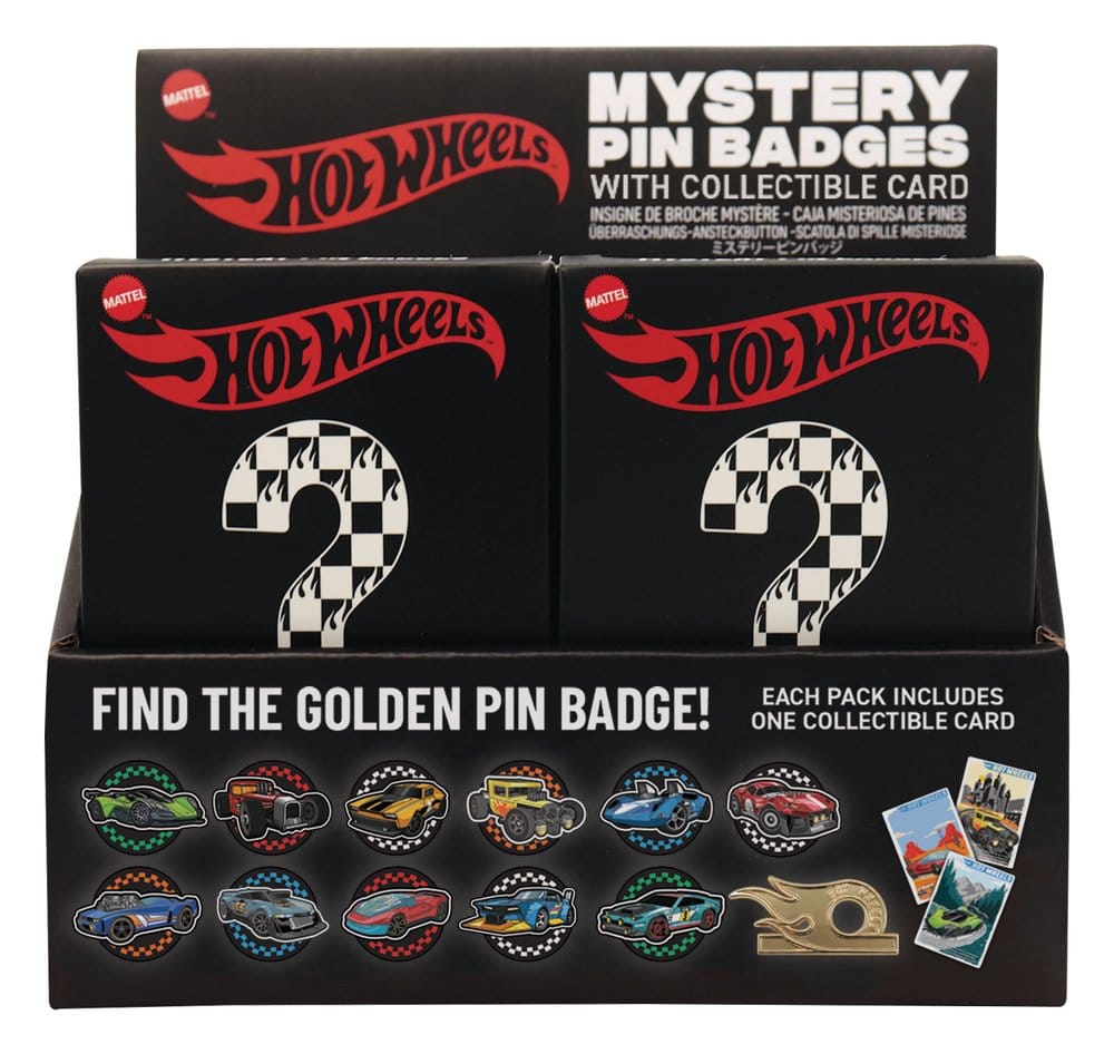 Hot Wheels Mystery Ansteck-Pins Blind Box Display (12)