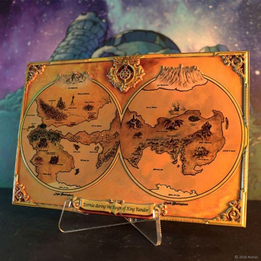 Masters of the Universe Replik Metal Map of Eternia Limited Edition 10 x 15 cm