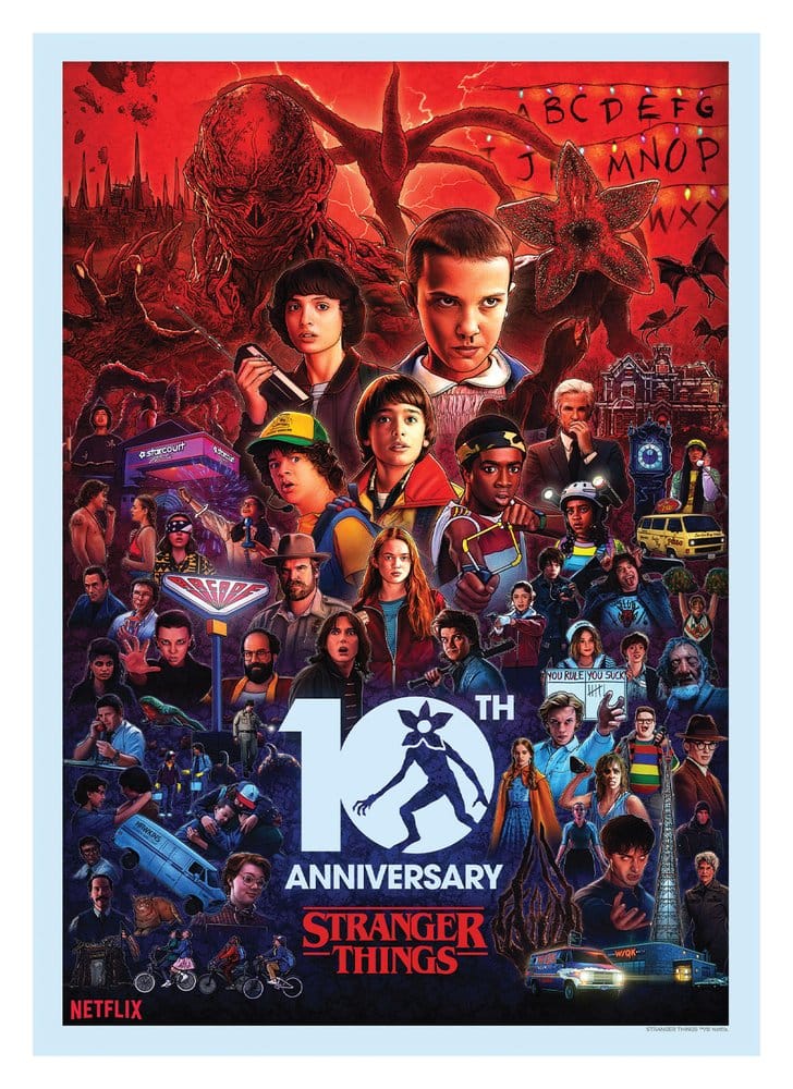 Stranger Things Kunstdruck 10th Anniversary Limited Edition 21 x 42 cm