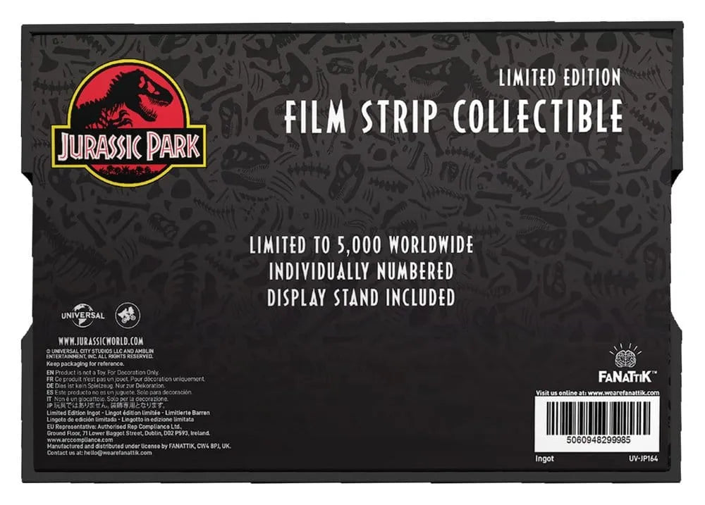 Jurassic Park Metallbarren Metal Film Strip Collectible 12 cm