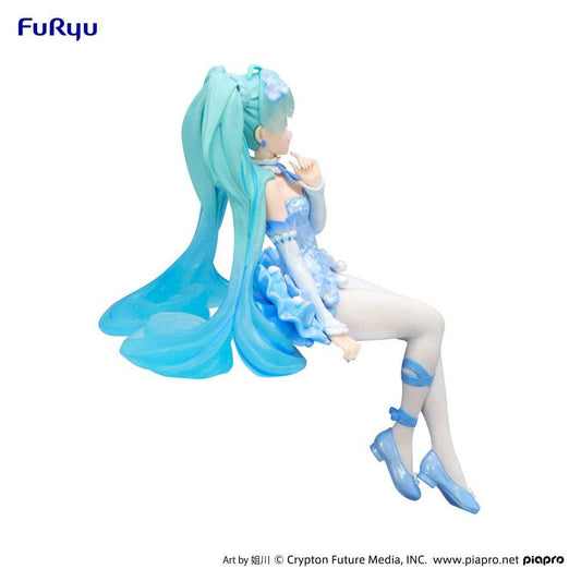 Hatsune Miku Noodle Stopper PVC Statue Flower Fairy Nemophila Pail Blue Color Ver. 15 cm