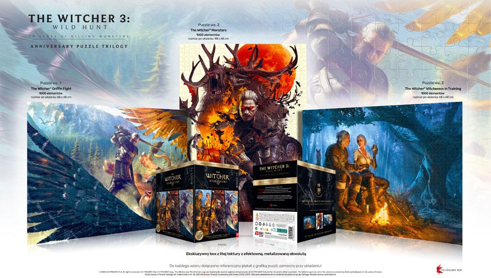 The Witcher 3 Puzzle Triology Wild Hunt 10 Years of Killing Monsters (1000 Teile)