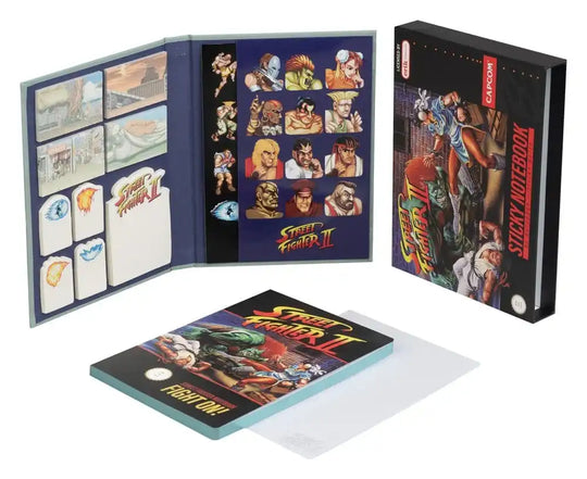 Street Fighter Premium Notizbuch mit Haftnotizen und Hülle A5