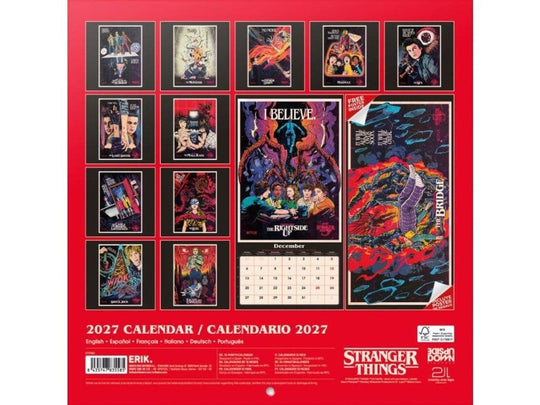 Stranger Things Wandkalender 2027 30 x 30 cm