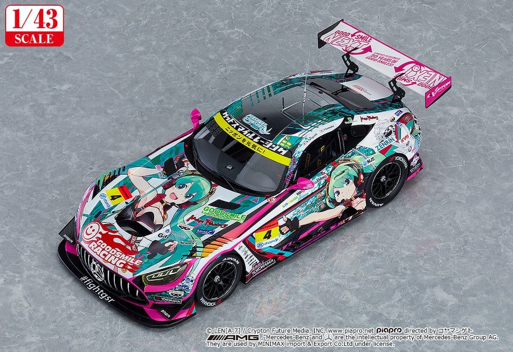 Hatsune Miku GT Project Fahrzeug 1/43 Good Smile Hatsune Miku AMG 2020 SUPER GT Okayama Test Ver. 11 cm