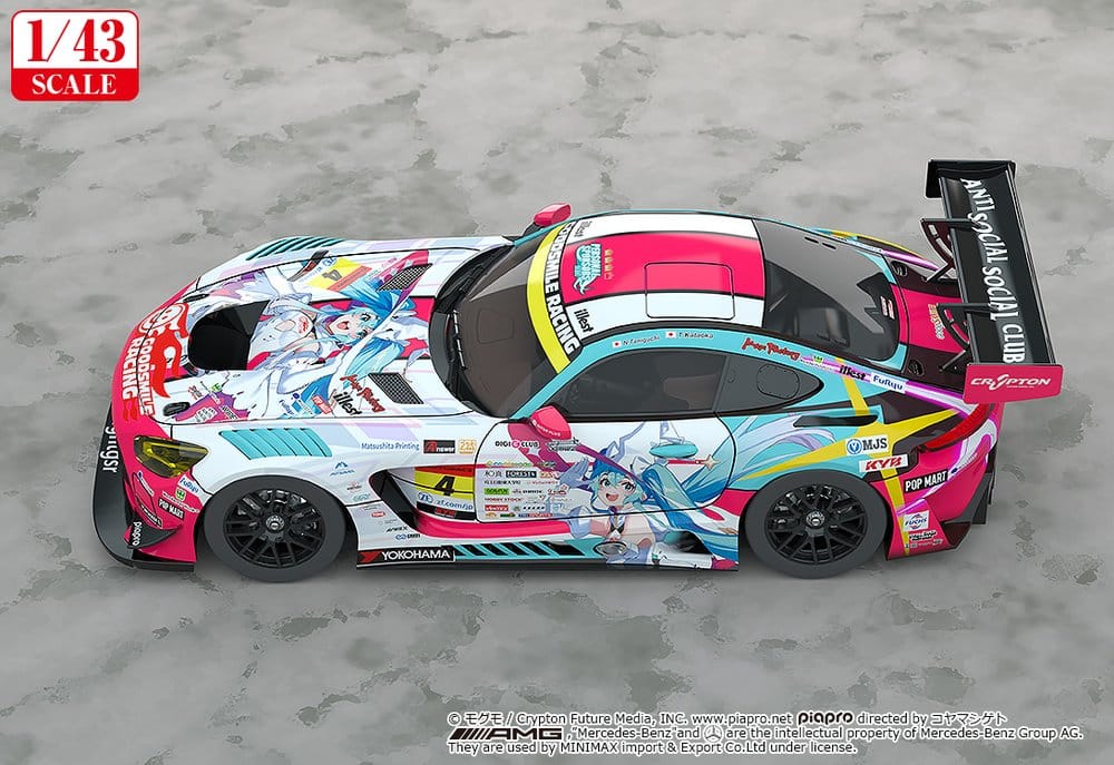 Hatsune Miku GT Project Fahrzeug 1/43 Good Smile Hatsune Miku AMG 2024 Season Opening Ver. 11 cm