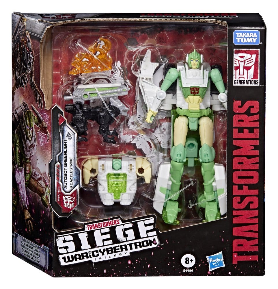 Transformers Generations War for Cybertron: Siege Deluxe Class Actionfigur WFC-S15 Autobot Greenlight & Battle Masters Dazzlestrike 14 cm