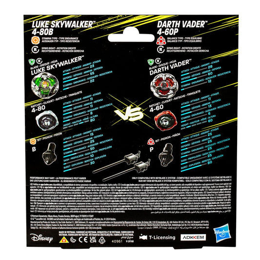 Beyblade X und Star Wars Collab Luke Skywalker 4-80B vs. Darth Vader 4-60B