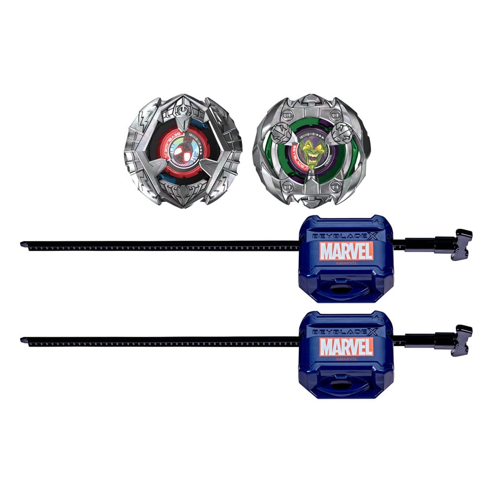 Beyblade X und Marvel Collab Miles Morales 1-60GN vs. Green Goblin 9-80HT