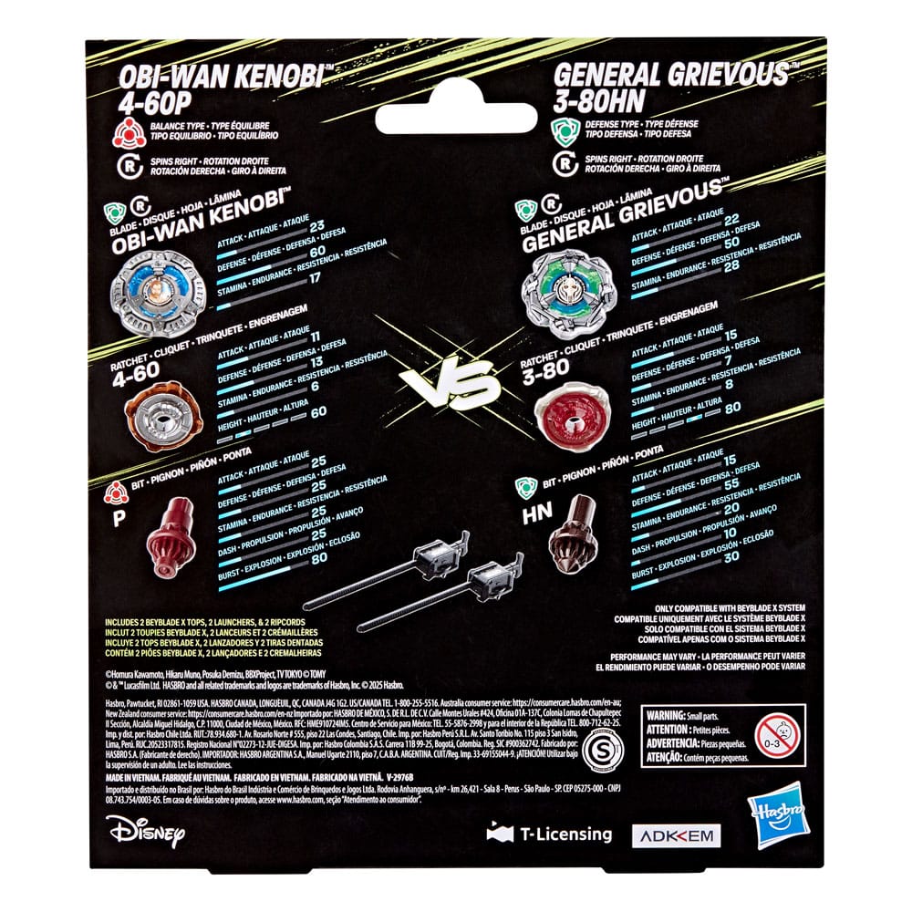 Beyblade X und Star Wars Collab, Obi-Wan Kenobi 4-60P vs. General Grievous 3-80HN