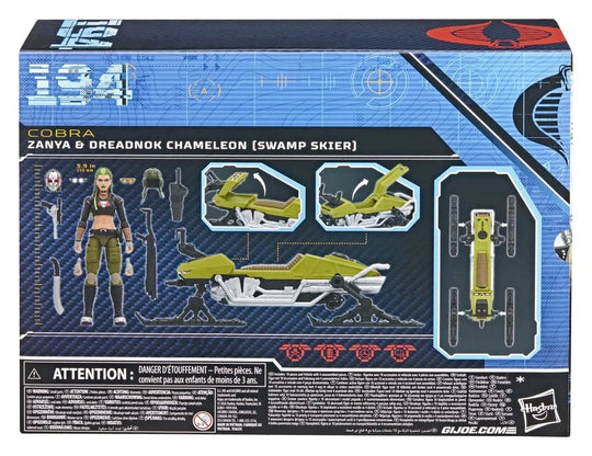 G.I. Joe Classified Series Actionfigur und Fahrzeugset #194 Zanya und Dreadnok Chameleon (Swamp Skier) 15 cm