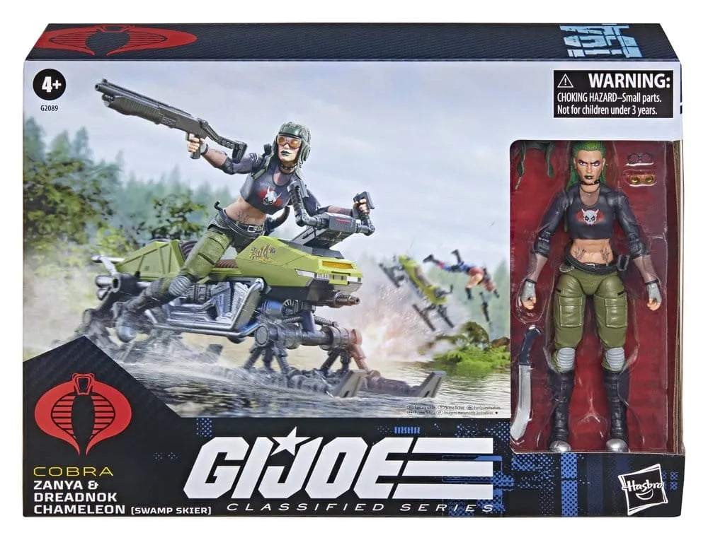 G.I. Joe Classified Series Actionfigur und Fahrzeugset #194 Zanya und Dreadnok Chameleon (Swamp Skier) 15 cm