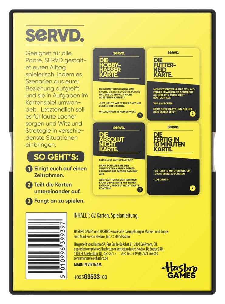 SERVD Kartenspiel für Paare *Deutsche Version*