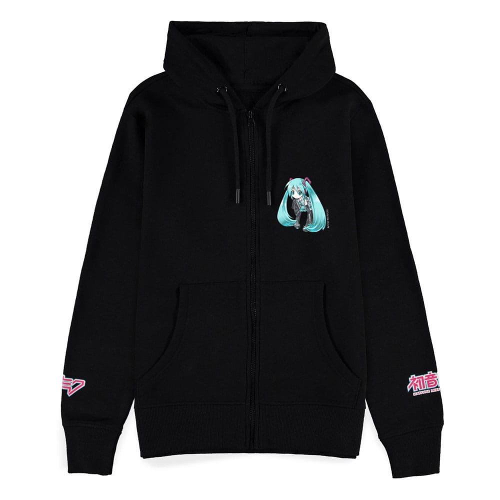 Hatsune Miku Kapuzenjacke mit Reißverschluß Black