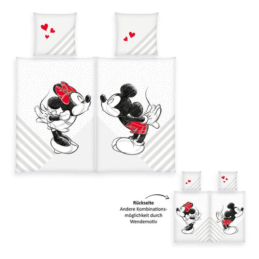 Disney Bettwäsche 2er-Pack Mickey & Minnie Mouse 135 x 200 cm